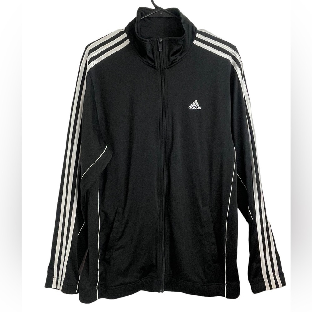 Men’s Adidas Medium Black & White Zip Up‎ Track Jacket